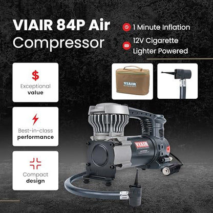 VIAIR 85P/00085 Portable Tire Inflator, 12V Air Compressor for Cars & SUVs - size: Twist on Chuck, style: Analog Manual/Twist On