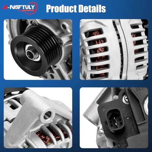 Alternator Replacement for 2006-2011 Chevrolet Impala 3.5L 3.9L, 06-07 Monte Carlo 3.5 3.9, 120A, V6, High Output Alternator 10335497, 20757889, 20911162, 400-24062, ABO0241, 90-15-6502, 11185N