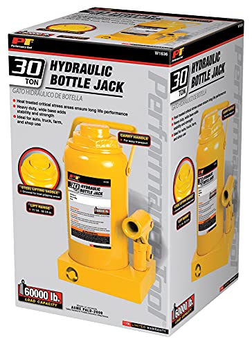 Performance Tool W1636 30 Ton Heavy Duty Hydraulic Bottle Jack - size: 30-Ton - Standard