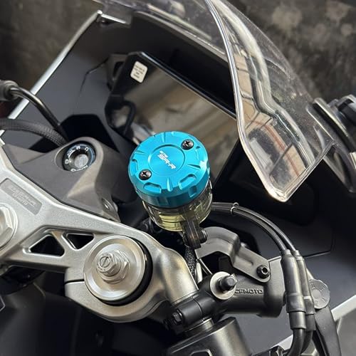 CNC Aluminum Motorcycle Brake Fluid Reservoir Cap, Front Master Cylinder Cover for CFMOTO 675SS 675SR 675SR-R 675NK, Coolant Reservoir Tank Cover Oil Cup Cap (Red) - color: Red