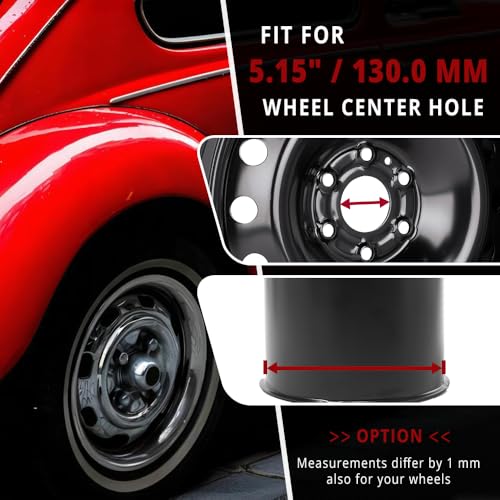 RTrhinotuning 4 PCS 5.15 in Wheel Center Caps for 5.15 in / 130 mm Trailer Truck Rim Center Holes, Black Push Through Hub Caps 4.91 in Hight - color: Black, size: 5.15" Center Hole, 4.92" Height