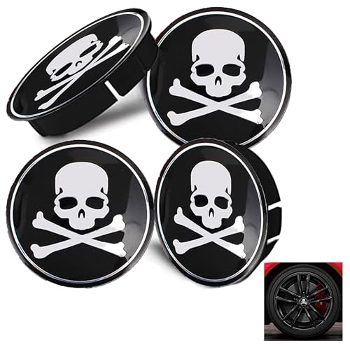 4 pcs Car Wheel Center Hub Cap Cover,Skull Car Wheel Hub Center Cap - color: #3