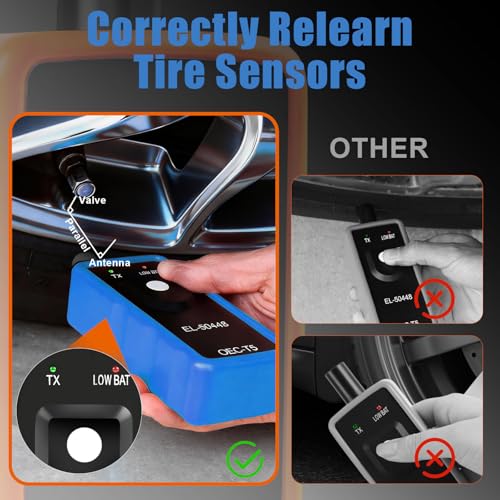EL-50448 TPMS Relearn Tool with Battery, FIRSTOOL OEC-T5 TPMS Reset Tool TPMS Tire Sensor for GM, Auto TPMS Programming Tool, Tire Pressure Sensor Programming Tool for GM/Buick/Chevy Series Vehicles