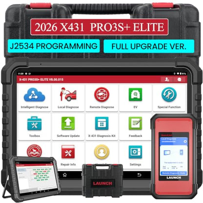 LAUNCH X431 PRO3S+ Elite, 2026 Bidirectional Scan Tool with J2534 Protocols