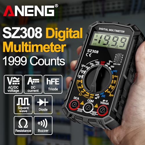 ANENG SZ308 Digital Multimeter Tester, AC/DC Volt Ohm Meter, Battery Tester