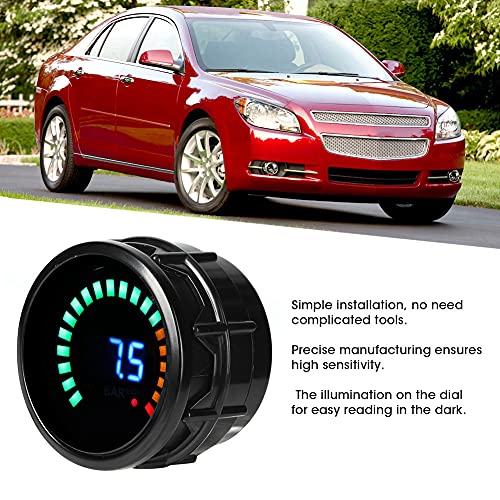 2in Vacuum Gauge Meter LED Scale Digital Display Automotive Digital Vacuum Gauge 12V Universal Auto Car Vacuum Gauge Meter Kit Car Vacuum Gauge Set Automotive Vacuum Meter