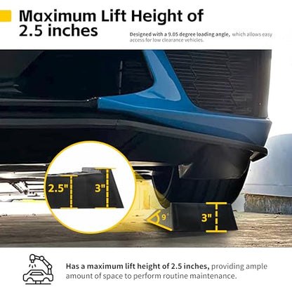 MaxxHaul 50516 4,400 lb. Capacity Low Profile Car Ramps, 2-Count, Black (Pack of 1) - size: Extended Length