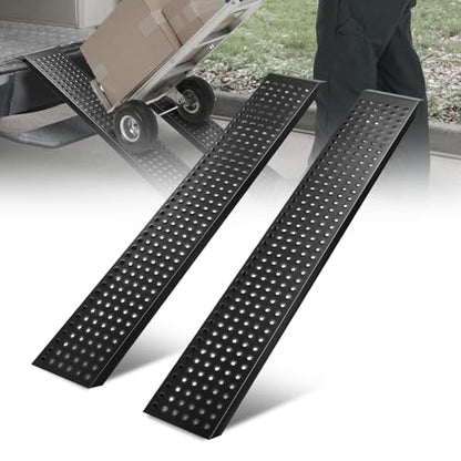 Auto Dynasty 2PCS 63" x 9" Heavy Duty Loading Ramps 880Lbs for Truck ATVs - size: 63" (Black)
