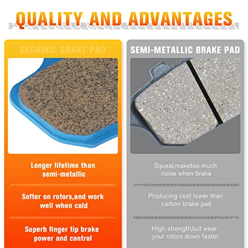 Front & Rear Ceramic Brake Pads for Harley Davidson Touring Softail Dyna