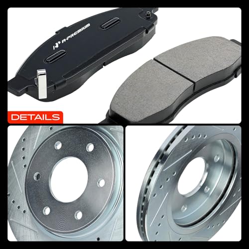 A-Premium 12.6 inch (320mm) Front Brake Rotors & Ceramic Pads Kit, 6-Pack