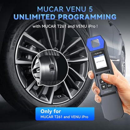 MUCAR VENU5 TPMS Sensor Set of 4, Activation Relearn by Universal TPMS Tool,Tire Pressure Sensor 2-in-1 (315MHz + 433MHz) OE Programmed by T261/VENU iPro for 98% Vehicle Model