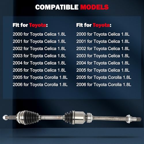CCIYU Front Right CV Axle Shaft Assembly for Toyota Corolla 2005-2006 - size: 18-0017