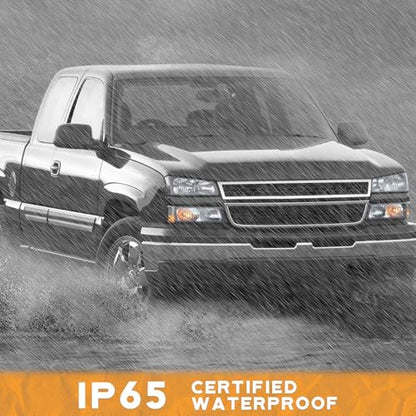 WEELMOTO Halogen Headlights Assembly for 2003-2007 Chevy Silverado - color: Clear Lens l Black Housing l Clear Reflector