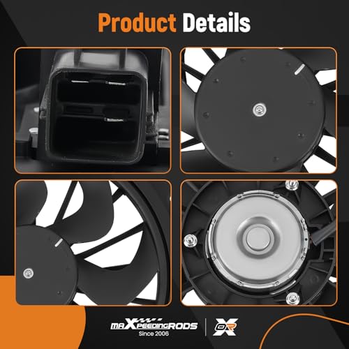 maXpeedingrods Engine Radiator Cooling Fan Assembly for Jeep Wrangler JK V6 3.8L 2007-2011 - size: 68039594AA
