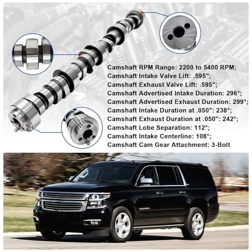 E1841P Stage 3 Camshaft Kit with Springs Timing Cover Gasket Fit for 1997-2013 Chevrolet GMC LS 4.8 5.3 5.7 6.0 6.2 V8 LSx Engine - color: With Camshaft & Springs