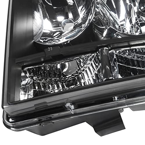 APSVE Headlight Assembly for 2007-2014 Chevy Tahoe Suburban 1500 2500 - color: Black,Chrome