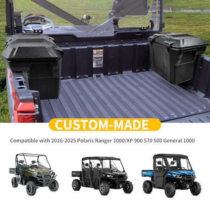 UTV Bed Storage Box for Polaris Ranger General, 21L/5.5GAL with Lock