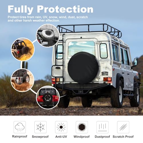 Explore Land Spare Tire Cover Fit Tire Diameters 20-21.75 inch, Black - color: Black, size: Fits Tire Diameters 20''-21.75"