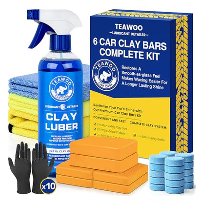 TEAWOO Clay Bar Kit, Car Detailing Kit for Car Detailing Cleaning - size: 6 count
