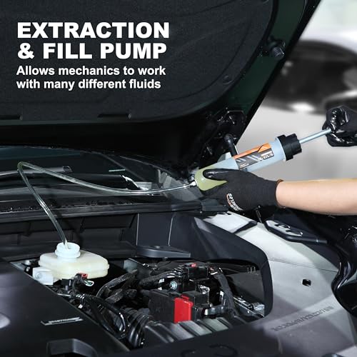FOUR UNCLES Fluid Transfer Syringe with Flexible Hose for Oil Service - size: 200cc(58cm hose)