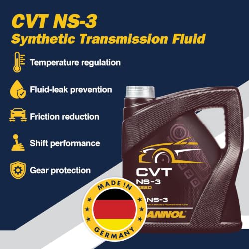 Mannol NS-3 Synthetic CVT Transmission Fluid, 4L Bottle, Ensures Smooth Gear Shifts, Reduces Wear and Tear, Provides Cold Weather Protection - size: 4L