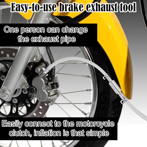 Penitue 2 Pack Universal Brake Bleeder Hose Kit with One-Way Check Valve, Motorcycle & Car Fluid Bleeding Tube Tool for Clutch and Brake System (Includes Metal Clips)