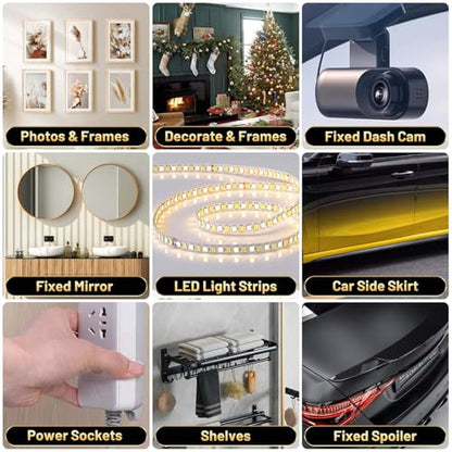 PHIXBEAR Pro+ Heat Resistant Heavy Duty Foam Tape, Super Strong Double Sided Mounting Tape for Indoor, Outdoor, Automotive, LED Strip, Weatherproof Removable No Residue 0.4" x 19.7 FT - size: 0.4"x19.7'