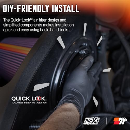 K&N NextGen Cold Air Intake System: High-Flow Cotton Filter: Compatible with 2016-2025 Dodge/Jeep: Durango, Grand Cherokee, Grand Cherokee WK, 50-1572 - style: NextGen