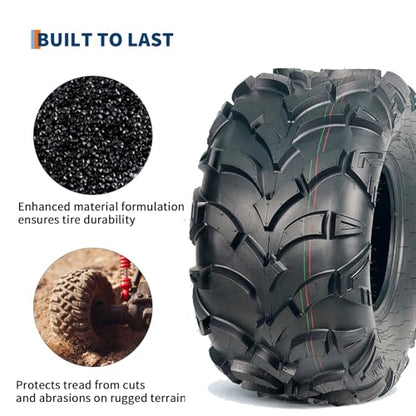 Garvee Pack of 2 ATV UTV Tires 22x10-9 Tubeless - size: AT22X10-9, style: Pattern D