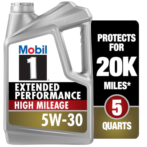 Mobil 1 Extended Performance High Mileage Full Synthetic Oil 5W-30, 5 Quart - size: 5 Quart (Pack of 1), style: Extended Performance High Mileage