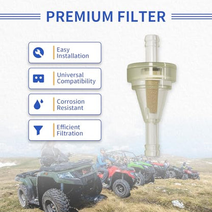10 PCS Inline Fuel Filter for 1/4 Fuel Line Gas Engine