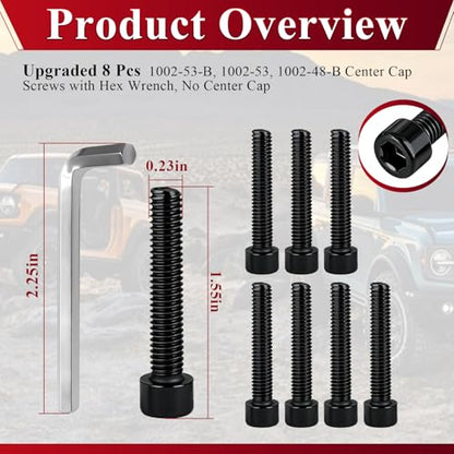 8 Pack Upgrade Fuel Wheel Center Cap Screws, with Adapter Tool - style: 8 Pcs 1002-53-B