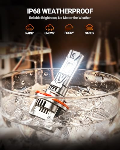 SEALIGHT H11B LED Bulbs, 60000LM H11B LED Fog Light Bulbs,1000% Ultra-Bright H8B H9B LED Fog Light Replacement, 80,000H Lifespan, 1:1 Mini Design Non-Polarized, Pack of 2 - color: White, size: H11B