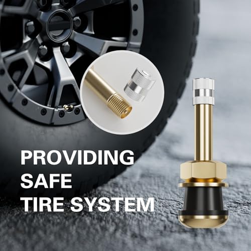 CKAuto TR500 Tire Valve Stems, 2.01’’ Metal Valve Stems - color: TR50010