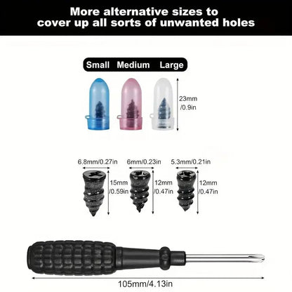 84 Pcs Tire Repair Rubber Nail Kit with Screwdriver, 3 Sizes Bulk Pack for Car/Truck/Motorcycle Tire Puncture (28 Large, 28 Medium, 28 Small)