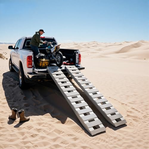 AUTOSAVER88 2pcs 6000lbs 84" x 14" Aluminum Trailer Ramps