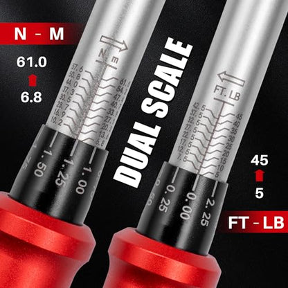 Adjustable Open End Torque Wrench 3/8" Drive-5-45 Ft.Lb for HVAC - size: 3/8" 5-45FT.LB, style: Click