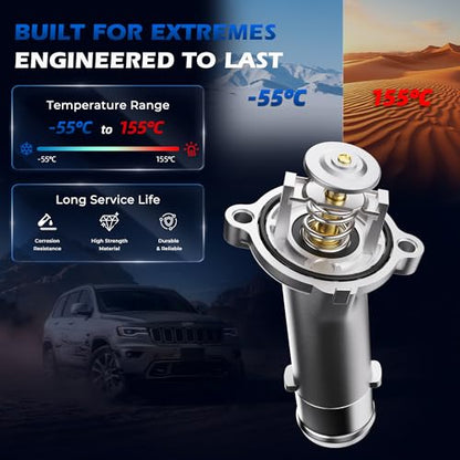 Upgraded Aluminum Engine Coolant Thermostat Housing Assembly For Ram 2500 - color: 902-3045