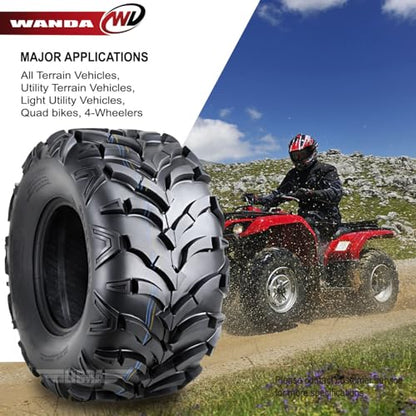 WANDA 2 UTV ATV Tires 24x9-11 6-Ply Solid Lug Mud Tire 20mm Tread- 10153 - size: 24X9-11