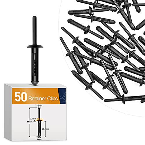 GOOACC 50Pcs 1/4" Hole Nylon Blind Rivets Fender Flare Bumper Door - color: 50Pcs 1/4" Hole Retainer