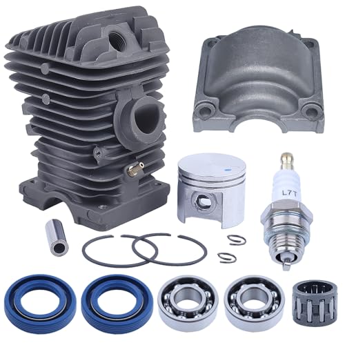 Adefol 40mm Cylinder Piston Kit For Stihl MS210 021 MS 210 Chainsaw with Crank Bearing Oil Seals Engine Pan Needle Bearing Spark Plug Replacement Parts for 1123 020 1216 11230201216