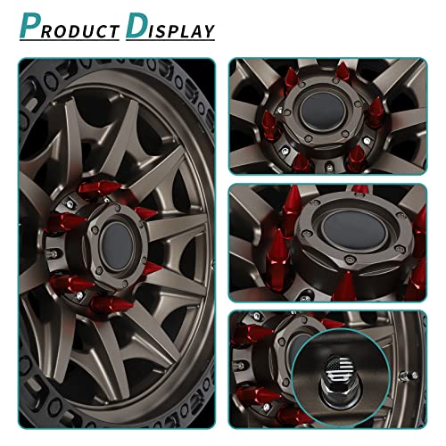 M14X1.5 Spikes Lug Nuts 24PCS - color: Red