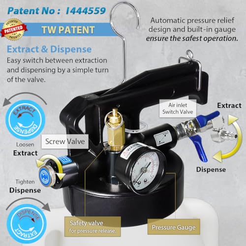 FIRSTINFO 8.5L Pneumatic ATF Refill Pump with 16 Filler Adapters - size: 8.5 Liter w/16pcs Adapter