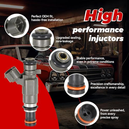 4-Pack Fuel Injectors Set | Compatible with Subaru Forester Impreza Baja Legacy Outback 2002-2006 2.5L H4| Replaces FJ658 16600AA15A 0280155954 - size: 4 X FJ658