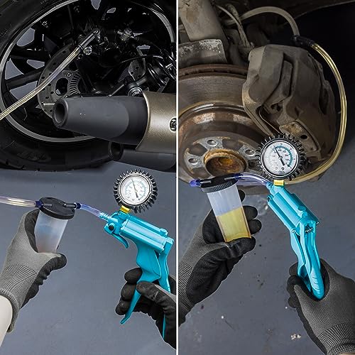 DURATECH 2 in 1 Brake Bleeder Kit with Handheld Vacuum Pump, for Automotive
