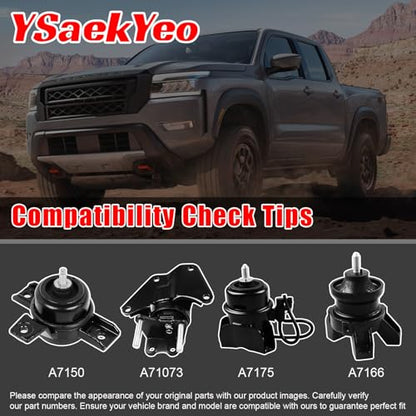 4PCS Engine Motor Mount Set for Hyundai Santa Fe SE 2007-2009 3.3L - size: SE 2007-2009 3.3L