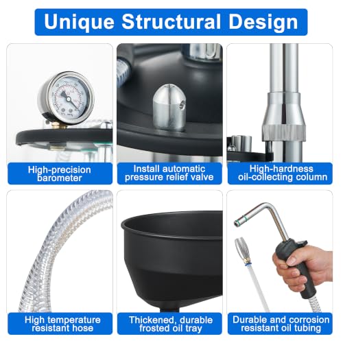 18.5 Gallon Waste Oil Drain Tank, Oil Drainer with Adjustable Funnel Height - size: 5701-B