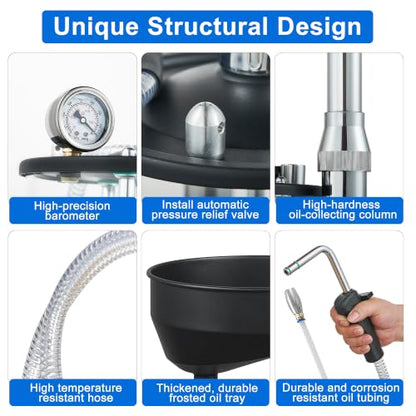 18.5 Gallon Waste Oil Drain Tank, Oil Drainer with Adjustable Funnel Height - size: 5701-B