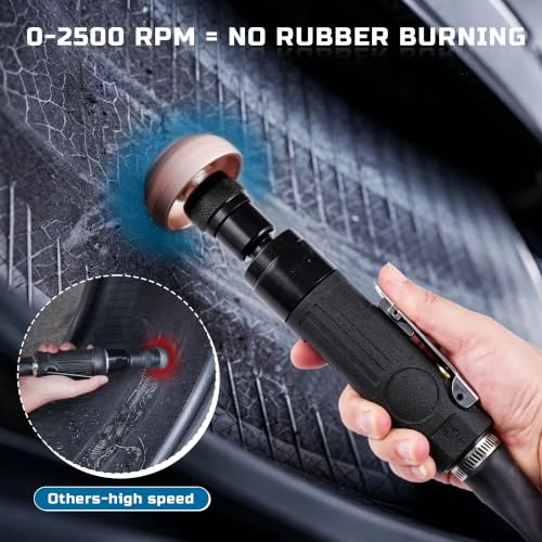 Low Speed Air Tire Buffer, Tire Buffer Full Kit Repair Polish Patch Tools with Tungsten Steel 42 mm 55mm Grinder Heads, Inner Liner Wheel Tire Polish Tire Buffing Scrapper Roller with Brush - size: Upgraded