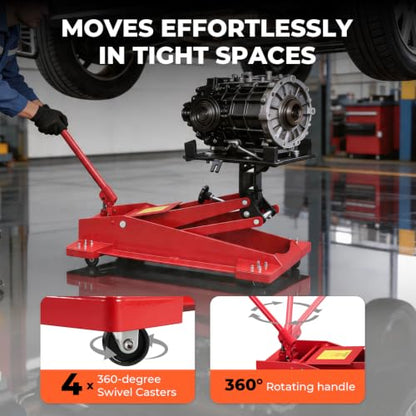 1/2 Ton Transmission Jack 1100 LBS Low Profile Hydraulic